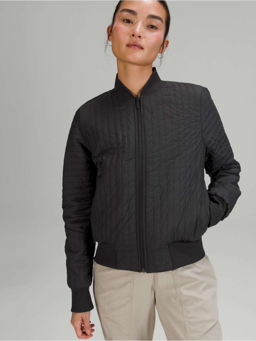 Lululemon Non-Stop Cotton Reversible Bomber Jacket Black Size 6